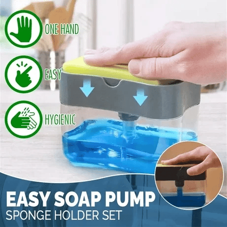 Kitchen Soap Pump Dispenser with Sponge Holder