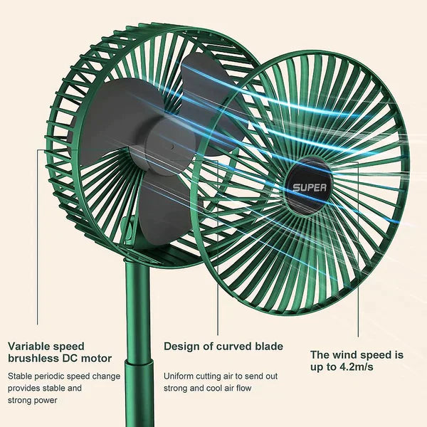 Foldable Telescopic Rechargeable Fan