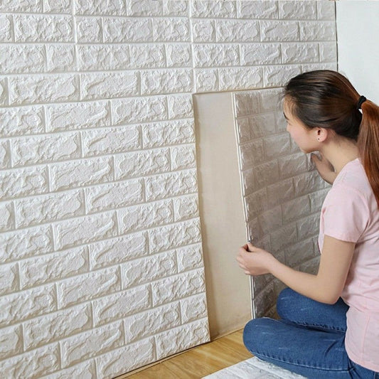 3D Waterproof Foam Brick Wallpaper - (2.25 X 2.50 Feet)