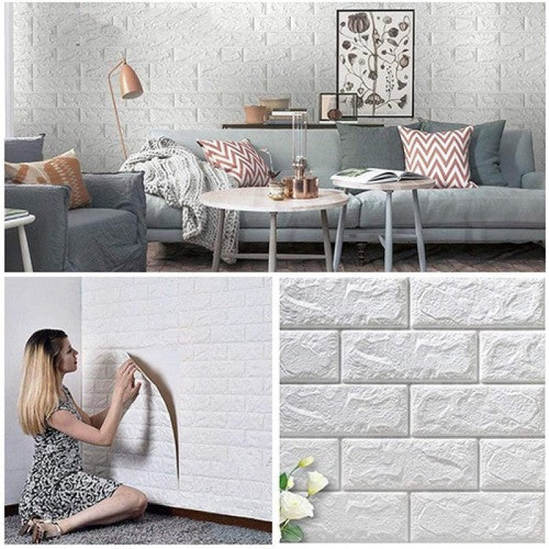 3D Waterproof Foam Brick Wallpaper - (2.25 X 2.50 Feet)