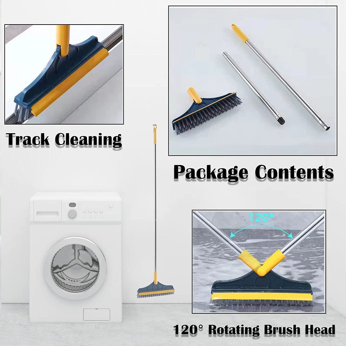 120° Rotatable Head - 2 In 1 Multipurpose Cleaning Brush