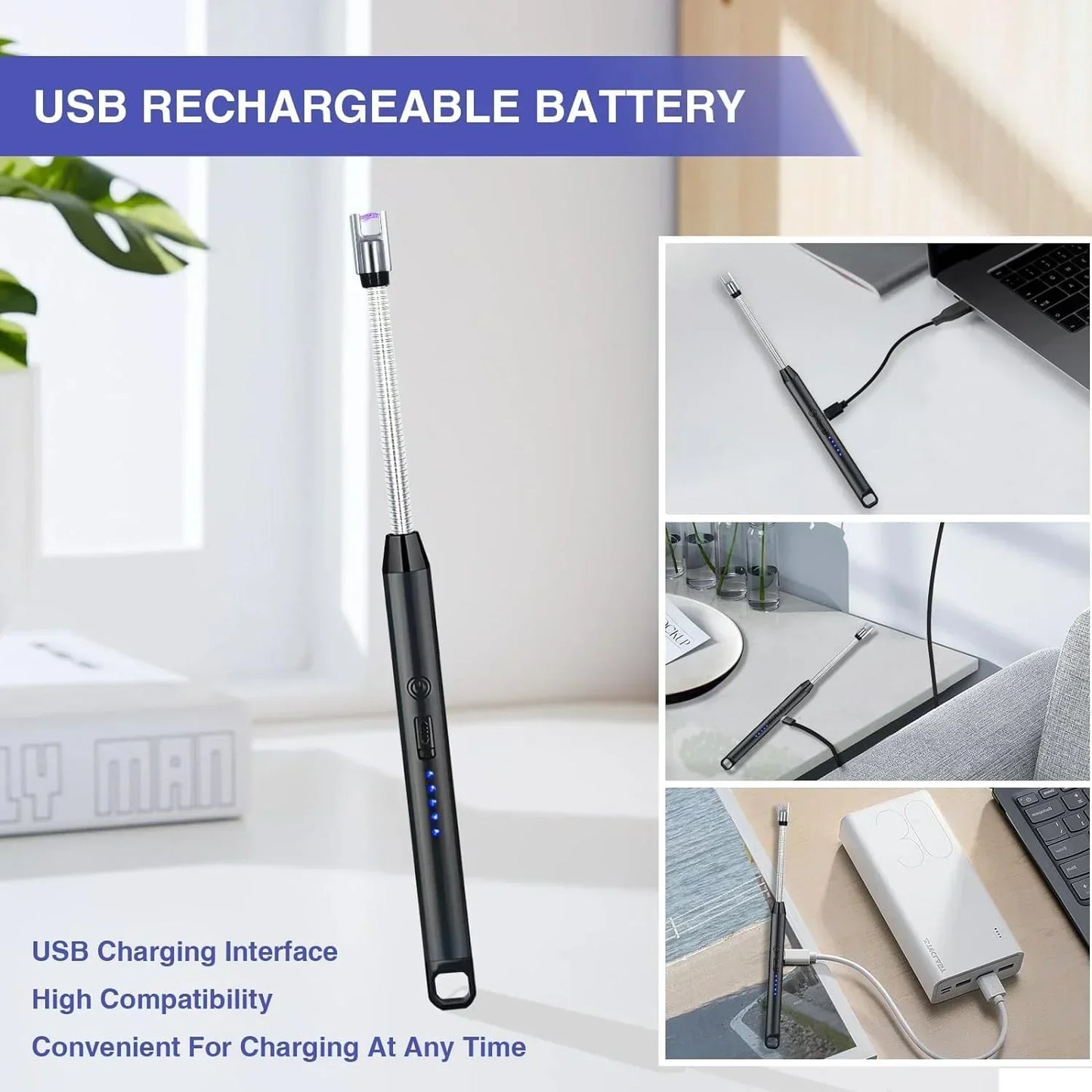 360° Rotatable & Flexible USB Chargeable Lighter