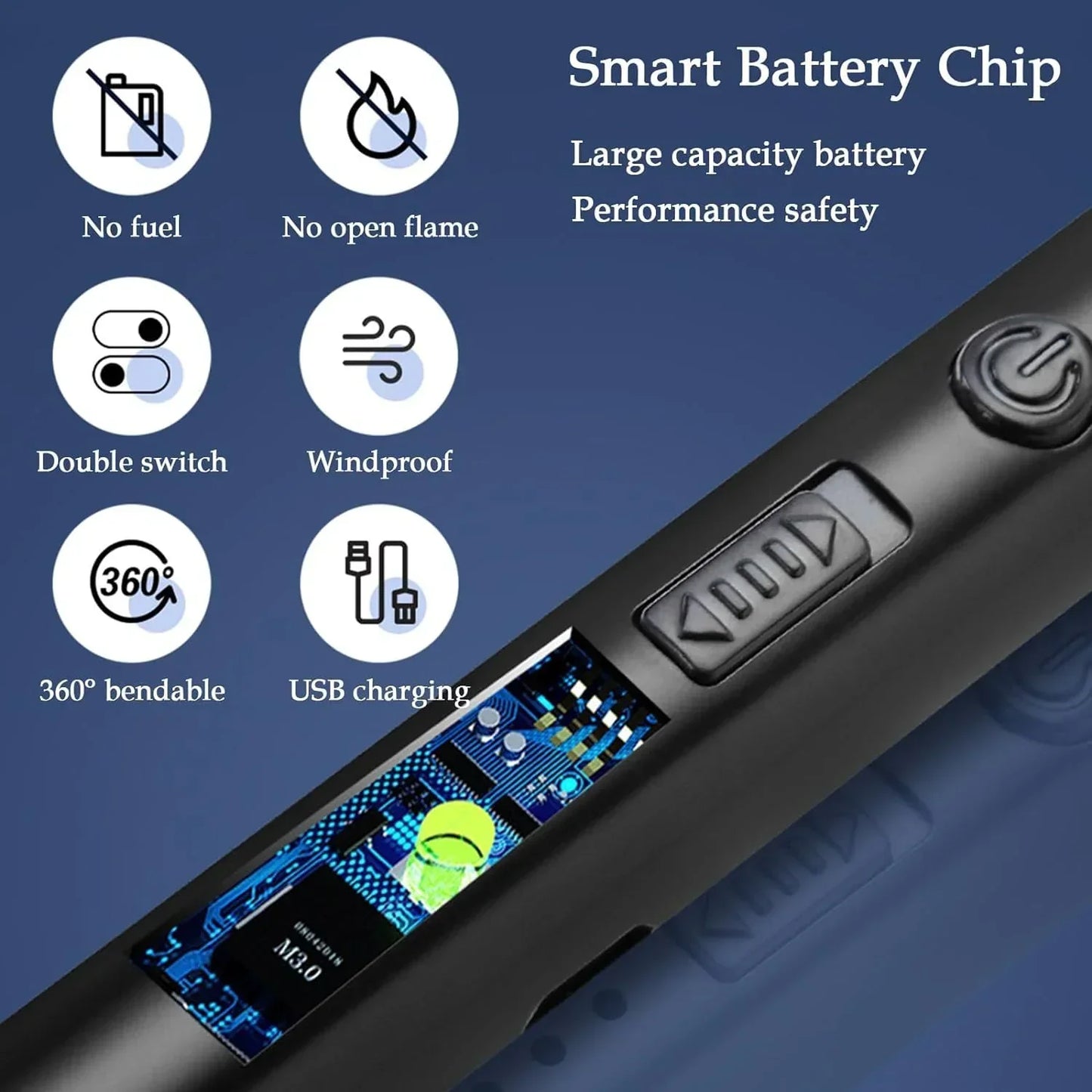 360° Rotatable & Flexible USB Chargeable Lighter