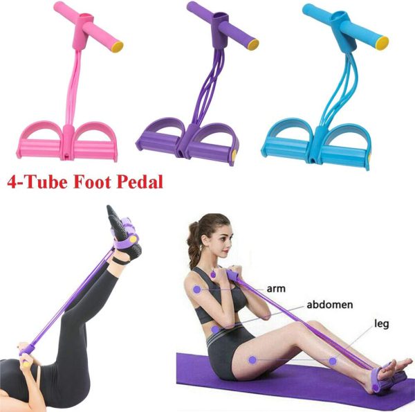 Pedal Resistance Band Tummy Trimmer - (Random Colors)