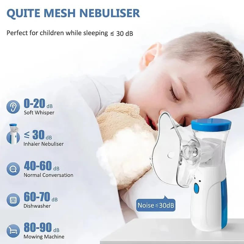 Portable Mesh Nebulizer – Inhaler for Adults & Kids | Silent Steam Machine for Asthma & Cold Relief