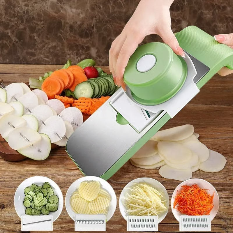 5-in-1 Manual Vegetable Slicer & Chopper for Kitchen