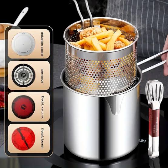 Stainless Steel Deep Fryer Pot with Basket