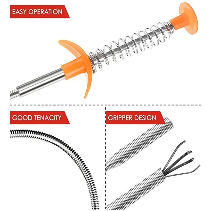 Flexible Drain Pipe Cleaning Tool with Claw Grabber